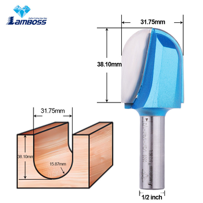Lamboss Dovetail Router Bit Ahşap işleme Uzun bıçak Yuvarlak Burun Bit Yuvarlak oyma parçaları